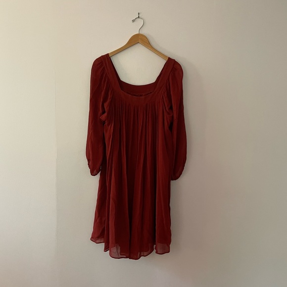 SOLD - Massimo Dutti Red Peasant Dress - Picture 2 of 4